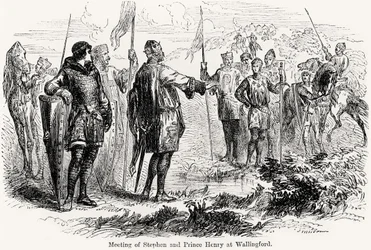 Treffen von Stephan von Blois (ca. 1097-1154) und Prinz Heinrich von Anjou (1133-89) in Wallingford